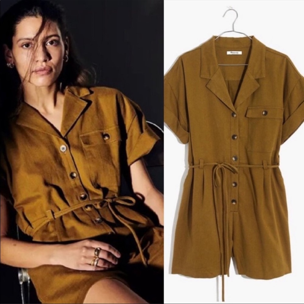 MADEWELL Belted Romper Sz M NWT